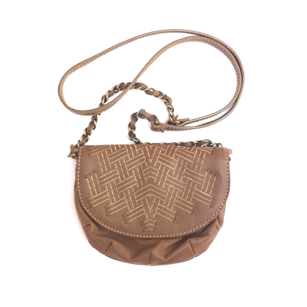 VINTAGE Hobo mini leather crossbody TAUPE